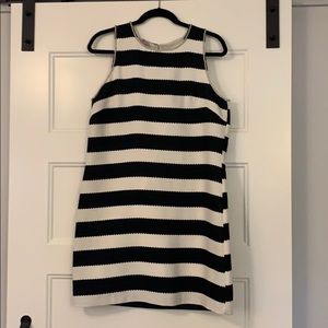 Black and white stripe dress with beading